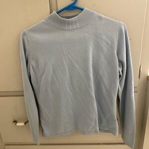 Elegant Light Blue Turtleneck Sweater for Women
